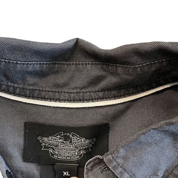 HARLEY DAVIDSON Dark gray Button down shirt with HD patch on back XL - Picture 10 of 10